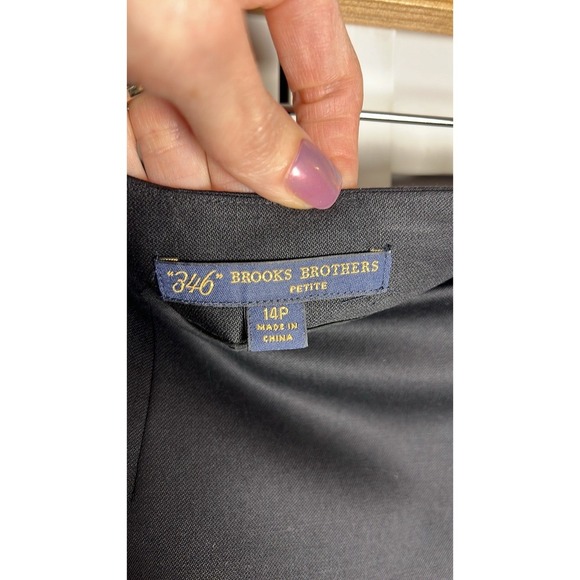 Brooks Brothers 346 100% Wool Lined Wrap Pencil Skirt Women's Size 14P Black - Picture 2 of 7